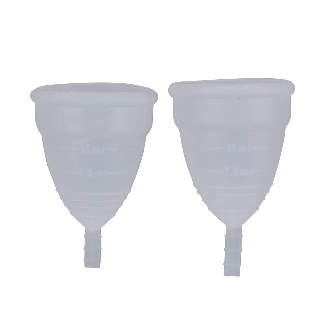 [Australia] - AYNEFY Menstrual Cup, 3 Colors 2 Pieces/Set Reusable Anti-Leakage Lady Women Menstrual Cup Feminine Hygiene Care Product(White) White 