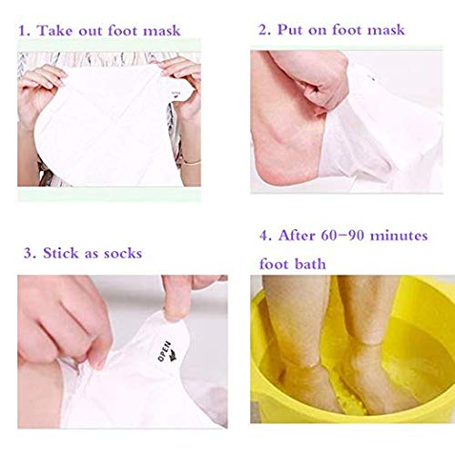 [Australia] - BOMPOW Foot Peel Mask, Exfoliating Socks Foot Mask, Peel Off Dry Dead Cracked Hard Skin in 3-7 Days, Lavender Scented Exfoliating Foot Socks, 2 Pairs Lavender Scent 