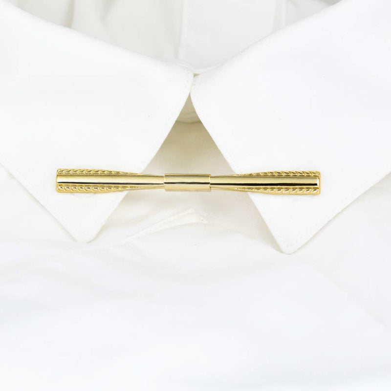 [Australia] - YYBONNIE Men's Shirt Collar Clips Tie Collar Bar Pin Gold Silver Black Metal Cravat Clip Collar Pin 