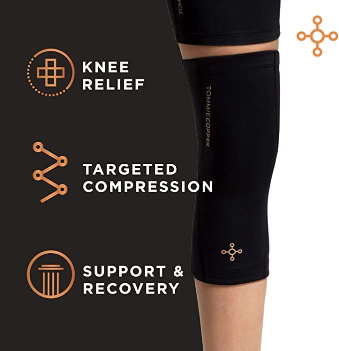 [Australia] - Tommie Copper Unisex Performance Compression Knee Sleeve - Black - XX-Large Black with Tonal Stitch 