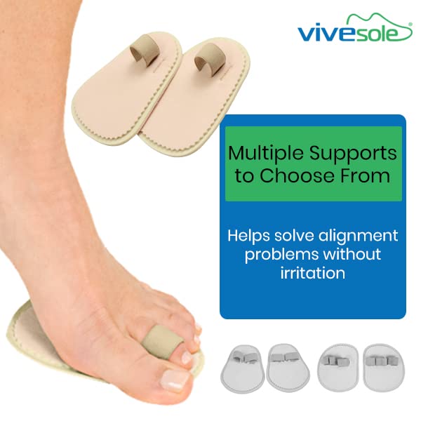 [Australia] - ViveSole Toe Straightener Splint [Pair] - Hammer Toe, Joint Realign Cushion Brace for Claw, Curled, Crooked Toe - Metatarsal Support Loop Guard Alignment Corrector Wrap for Tendon, Broken Toe Surgery 