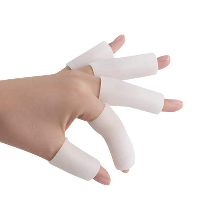[Australia] - Gel Finger Cover, Silicone Finger Cots, Finger Protector for Women and Men, Great for Trigger Finger, Finger Cracking, Finger Arthritis, Finger Callus(10 pcs, White) 