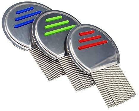 [Australia] - Lice Nit Comb Get Down Stainless Steel Metal Tooth Head Long Teeth/Professional Stainless Steel Nit Comb for Head Lice Treatment,Reusable,Removes Louse Nits (Pack of 2) Pack of 2 