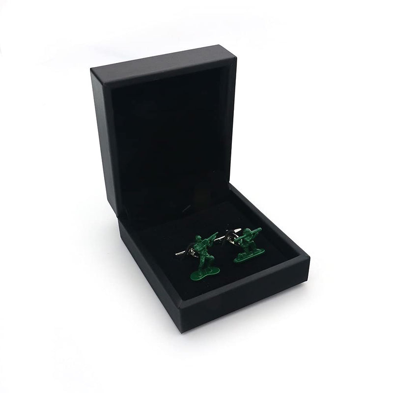 [Australia] - iGame Soldiers Chess Cuff Links Green Color Contra Fighter Design Cufflinks With Quality Gift Box 