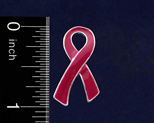 [Australia] - Fundraising For A Cause | Burgundy Large Flat Ribbon Shaped Pins – Burgundy Ribbon Pins for Sickle Cell Anemia, Myleoma Awareness, Meningitis and Hospice Awareness – Fundraising & Awareness 1 Piece 