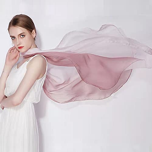 [Australia] - Silk Scarf Gradient Colors Scarves 100% silk Long Lightweight Sunscreen Shawls for Women 5# L68.89''xW24.4'' 