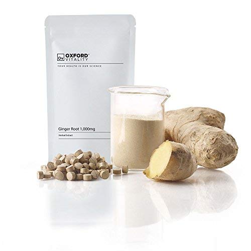 [Australia] - Ginger Tablets | High Strength 1000mg Ginger Root Extract Supplement | for Sickness, Nausea & Joint Pain | Oxford Vitality 120 Count (Pack of 1) 