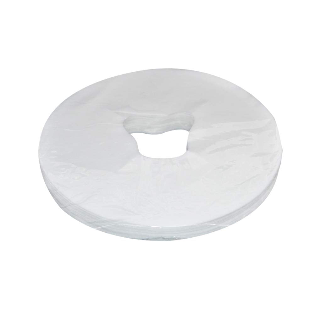[Australia] - HEALIFTY Disposable Face Massage Cover Face Hole Pillow Cushion Matmassage Bed Covers for SPA Salon Massage Tattoo Hotels Mattress Cover (100 Sheets 29x28cm White) 