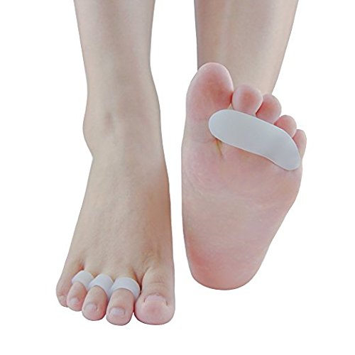 [Australia] - PEDIMEND Silicone Gel Hammer Toe Protectors Straighten Crooked Toes - Toe Separator For Overlapping Toes - For Claw, Mallet & Curl Toes – UNISEX – Foot Care - White (2 PAIR) 