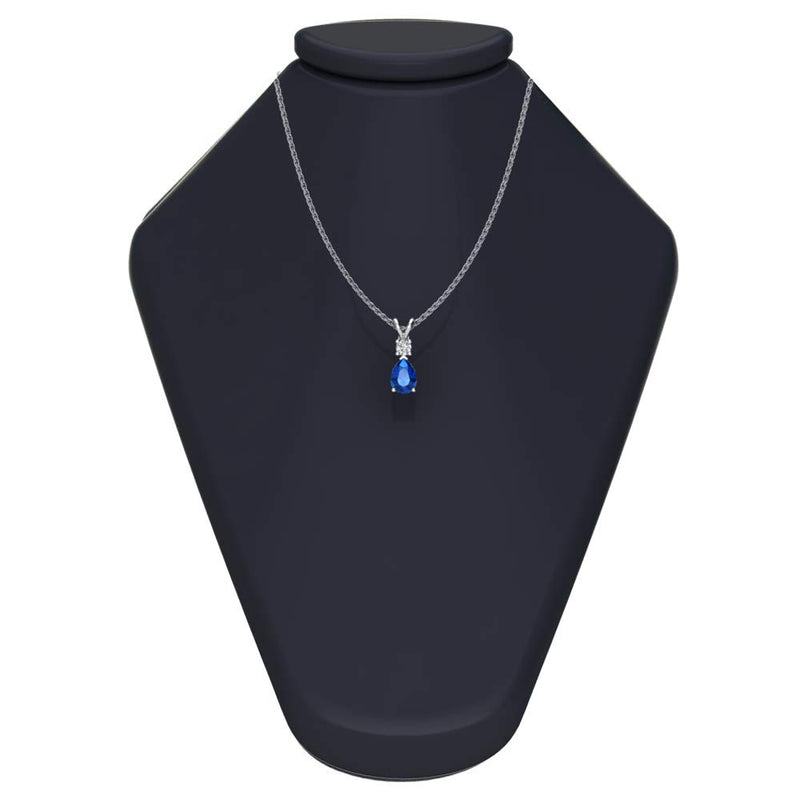 [Australia] - Silver Smile Solid Sterling Silver Solitaire Jewelry Set with Pendant Necklace and Matching Earrings in Ruby/Amethyst/Blue Sapphire/Sky Blue Topaz 