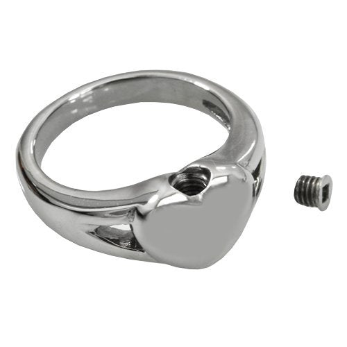 [Australia] - Memorial Gallery SSR206 Size 10 Premium Stainless Steel Simple Heart Ring Cremation Pet Jewelry 9 