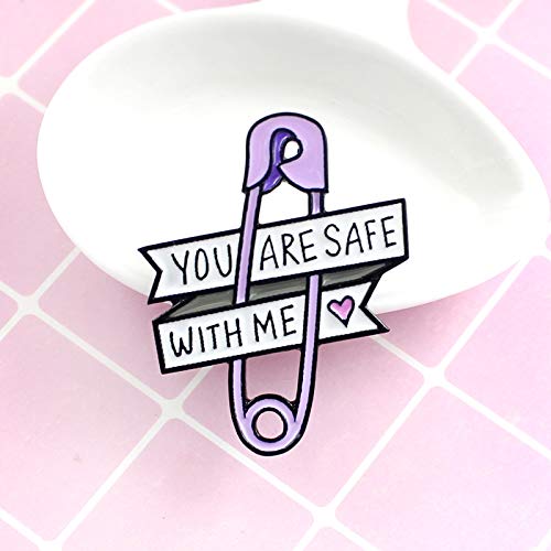 [Australia] - ROSTIVO Enamel Pins for Backpacks Funny Aesthetic Pin for Men Women Boys and Girls You are Safe with Me 