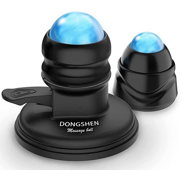 [Australia] - Massage Tool DONGSHEN Massage Ball Roller 2 in 1 Mountable and Removable Trigger Point Massager Kit for Relieve Muscle and Deep Tissue Pain Relax Full Body Physio Ball Blue Black 