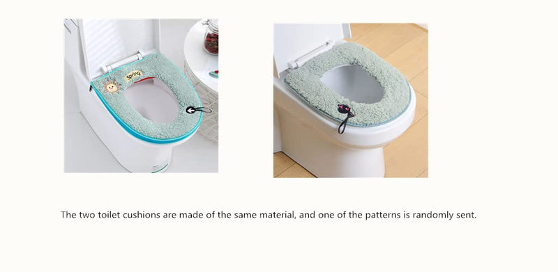 [Australia] - 2Pcs Universal Soft Home Toilet Seat Cushion with Hanging Loop Bathroom Soft and Warm Washable Toilet seat Cover Pads Green 