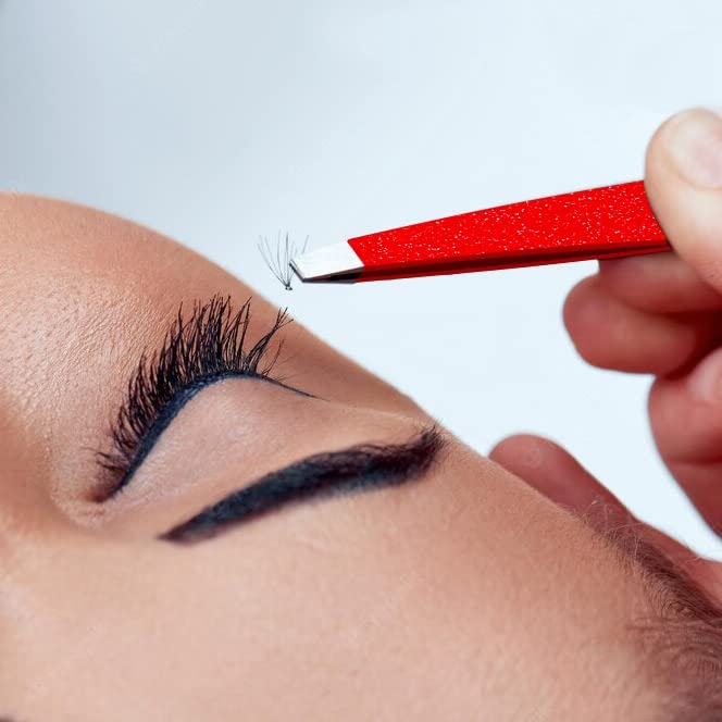[Australia] - OCBA Straight Professional Tweezers for Women Stainless Steel Eyebrow Tweezers Precision for Ingrown Hair Eyelash Tweezers for Men & Women 