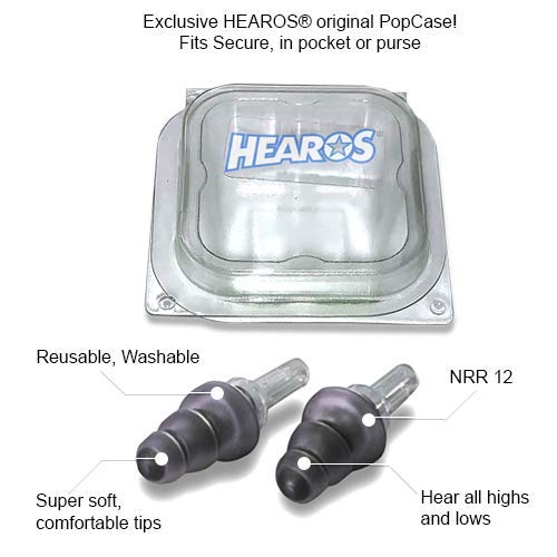 [Australia] - HEAROS High Fidelity Series Ear Plugs for Comfortable Long Term Use with Free Case, 1 Pair 