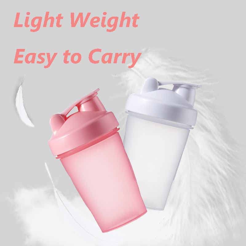 [Australia] - 400ml Protein Shaker Bottle Shaker Cups Mixer BPA Free Gym Shaker Bottle Leakproof Mini Water Bottle With Steel Mixing Ball for Fitness Sports and Travel for Men and Women - Pink 