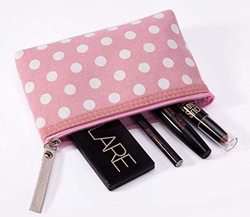 [Australia] - HappyDaily Pack of 5 Fashion Design Muliti-Functional Bag Makeup Bag Cosmetic Pouch Travel Toiletry Carrying Purse (Polka Dot(Pink/Red/Sky Blue/Dark Blue/Black)) Polka Dot(Pink/Red/Sky Blue/Dark Blue/Black) 