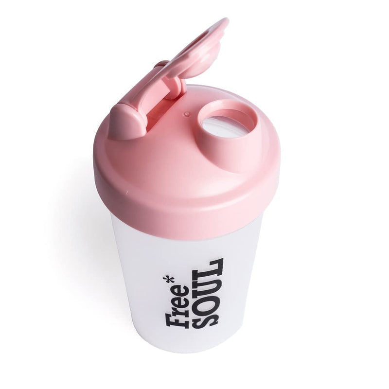 [Australia] - Free Soul Protein Shaker Bottle 400ml with Mixball | Pink | BPA Free | Mini Water Bottle for Protein Shakes | Small & Easy to Grip & Temperature Safe 