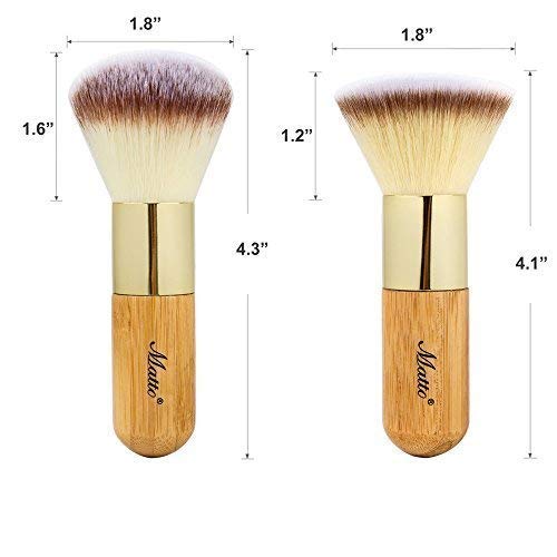 [Australia] - Matto Bamboo Makeup Brush Set Face Kabuki 2 Pieces - Foundation and Powder Makeup Brushes for Mineral BB Cream 