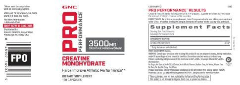 [Australia] - GNC Pro Performance Creatine Monohydrate 3500mg - 120 Capsules, Helps Improve Athletic Performance 