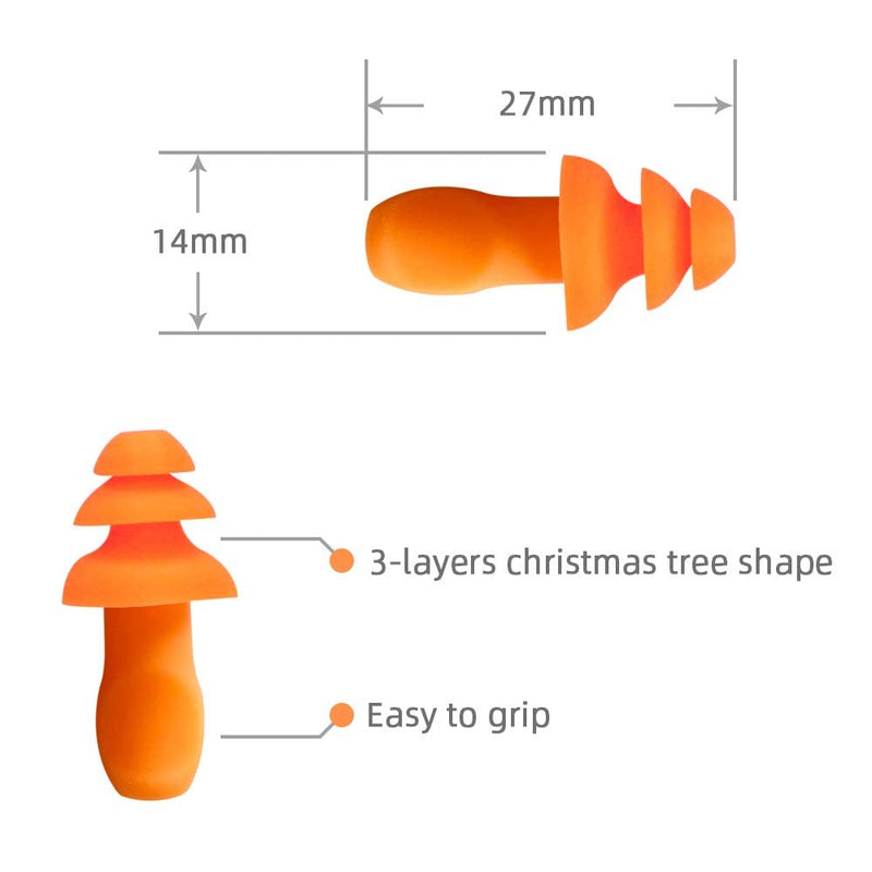 [Australia] - Quality Reusable Earplugs 100 Pair - Corded Calmer Silicone Ear Plugs for Shooting Range Noise Reduction Motorcycle Riding Construction Work - Hunting Ear Protection for Shooting Hearing Protection 