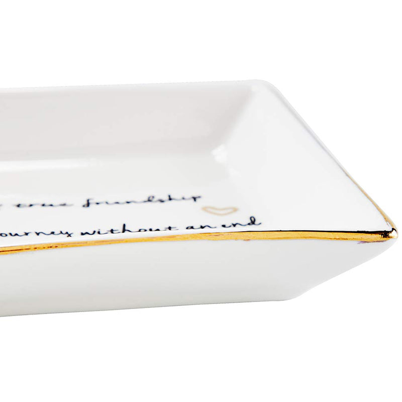 [Australia] - HOME SMILE Friends Gifts for Her Ring Trinket Dish-A True Friendship is a Journey Without an end-Birthday Gifts for Friends Female 