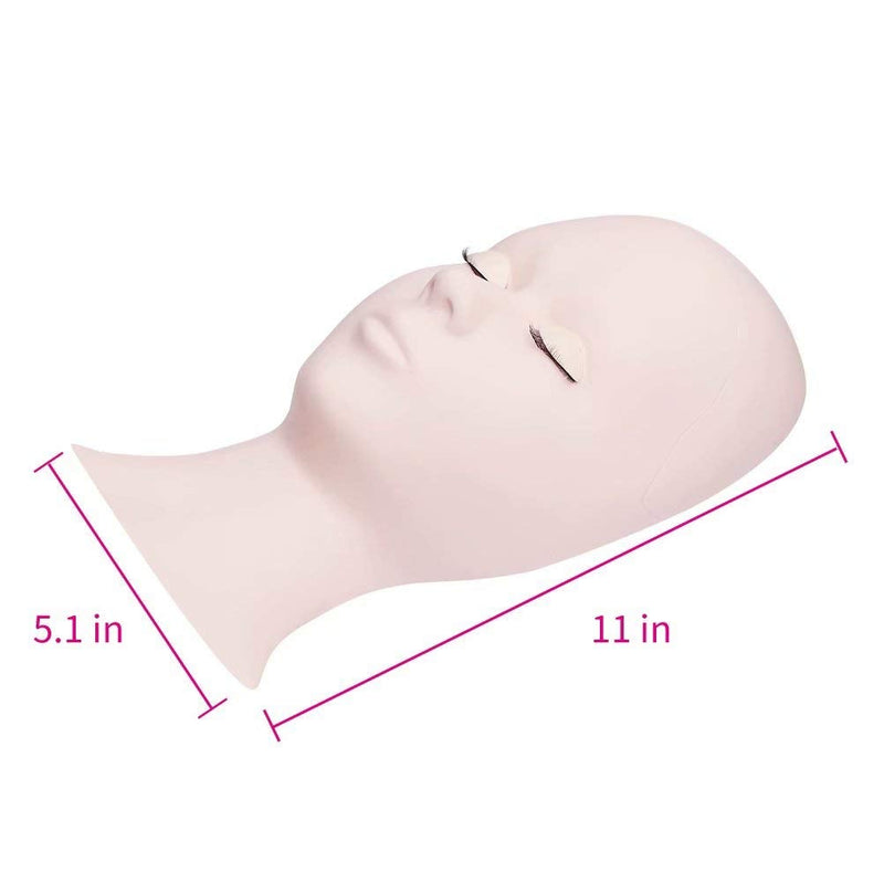 [Australia] - FADLASH Lash Mannequin Head with 4 Pairs Replacement Eyelids for Training Eyelash Extensions and Makeup Mannequin Head for Practice White Mannequin Head 