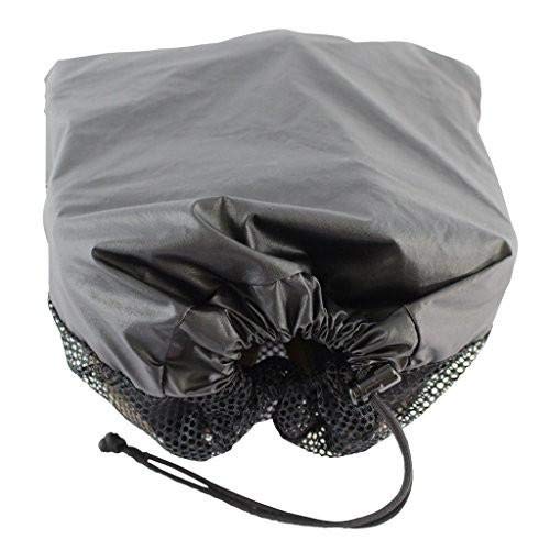 [Australia] - SGT KNOTS Polyester Mesh Shoe Bag with Paracord 550 Drawstring for Sports, Gym, Hiking & More (11" x 14", Black) 11" x 14" 