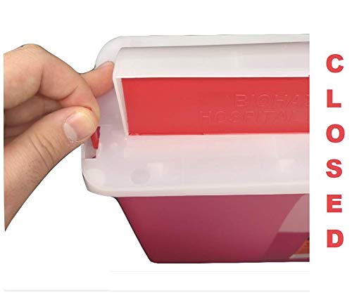 [Australia] - Sharps Container 5 Quart with Mailbox Style Lid - Large - Puncture Resistant for Safe Needle Disposal - Approved for Home and Professional use (1 Pack) 1 