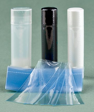 [Australia] - 100 Clear Shrink Wrap Bands Sleeves for Lip Balm (Chapstick) Tubes - Vertical Perforation 