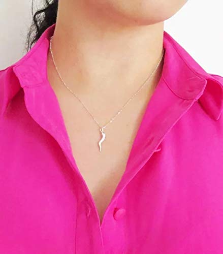 [Australia] - choice of all TItalian Horn Pendant Necklace Talisman Italian Jewelry Lucky Necklace for Personality Gifts E:big silver horn 