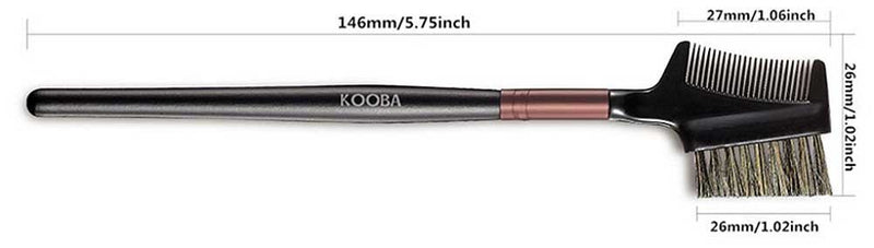 [Australia] - KOOBA Makeup Eyebrow Brush & Eyelash Comb - Portable Eye Powder Foundation Brush, Beauty Cosmetic Tool for Professional and Travel 