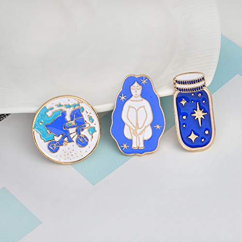 [Australia] - Pibupibu Collect Addiction Cute Unique Brooch Pins Set for Clothes Bag Jacket Backpack Hat Costume Accessories Decoration Space Exploration 