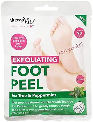 [Australia] - Derma V10 Exfoliating Foot Peel Tea Tree & Peppermint Removes Dead Skin After 7 Days 4 Treatments 