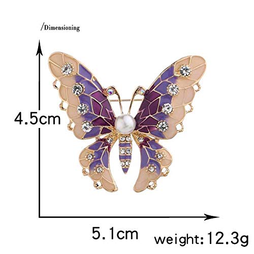 [Australia] - YOUYUZU Vintage Butterfly Brooch Jewelry Rhinestone and Faux Pearl Brooches Pin for Women 