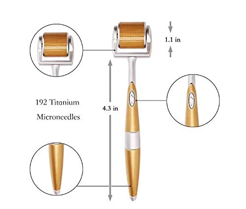 [Australia] - Microneedle Derma Roller Titanium for Face and Body Cosmetic Microneedling Roller for Home Use - Includes Extractor and Storage Case 