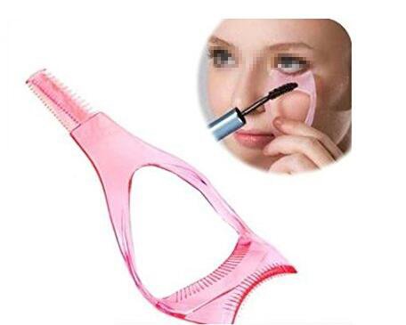 [Australia] - 2Pcs Pink Blue Plastic 3 in 1 Makeup Eyelash Tools Upper Lower Lash Mascara Protector Cover Applicator Eyelash Brush Cosmetic Tool Curler Guard with Eyelash Comb 