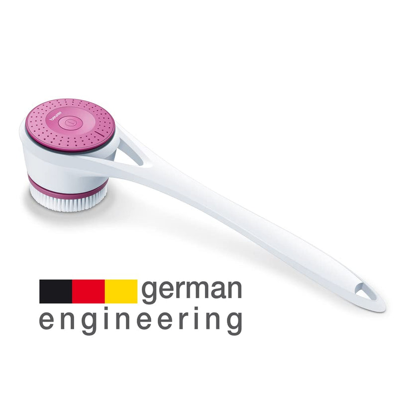 [Australia] - Beurer FC25 Powered Body Brush | for Deeper Cleaning and Exfoliation for Softer Skin | 2 Removable Brush attachments | 2 Speed Settings | Easy-Reach Handle | Waterproof Fixed handle 