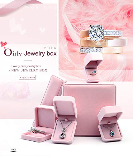 [Australia] - Oirlv Pink Velvet Bangle/Bracelet Gift Box Jewelry Storage Box Accessories Case Bracelet/Bangle Box 