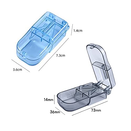 [Australia] - IKAAR 2pcs Pill Cutter Pill Splitter with Blade and Storage Compartment for Small or Large Pills Cut in Half Quarter for Tablet Vitamin Medicine 