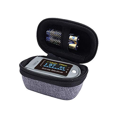 [Australia] - Aenllosi Hard Storage Case Organizer Replacement for Fingertip Pulse Oximeter fits Acc U Rate/Innovo Deluxe/Santamedical/Deluxe Blood Oxygen Saturation Monitor (Gray,only case) 