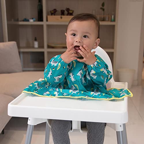 [Australia] - Tidy Tot Weaning Bib Long Sleeves Waterproof Coverall Bib Cover & Catch Dancing Zebras 