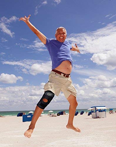 [Australia] - Doctor Developed Premium Copper Lined Knee Support Brace and Doctor Written Handbook - Guaranteed Relief & Support for Knee Injuries and Other Knee Conditions (Black) Black 