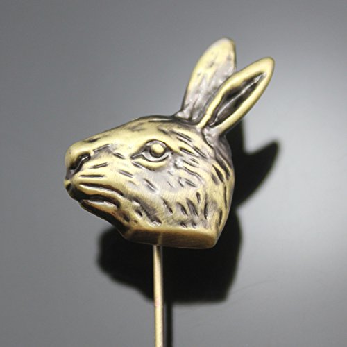 [Australia] - Q&Q Fashion Antique Rabbit Bunny Hare Wonderland Lapel Stick Pin Tie Hat Brooch Tea Party Vintage Gold Tone 