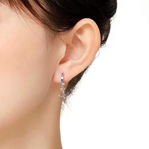 [Australia] - Qings Initial Earrings Dangle Earrings, 925 Sterling Silver Colorful Cubic Zirconia Earrings Alphabet Earrings Drop Earrings A-Z Initial Earrings Birthday Gift for Women Girls J 