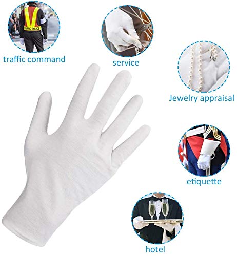 [Australia] - 2 Pairs 100% Cotton Moisturising and Protective Gloves for Eczema, Sensitive Dry Irritated Skin, Overnight Hand Cream Lotion Protection, Cosmetic, Spa Therapy, One Size Fits Men and Women 4 Count (Pack of 1) 