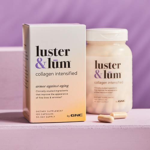 [Australia] - Luster & Lum by GNC Collagen Intensified, Promotes Skin Elasticity & Smoothness, Improves Skin Tone, Gluten-Free, 120 Capsules 