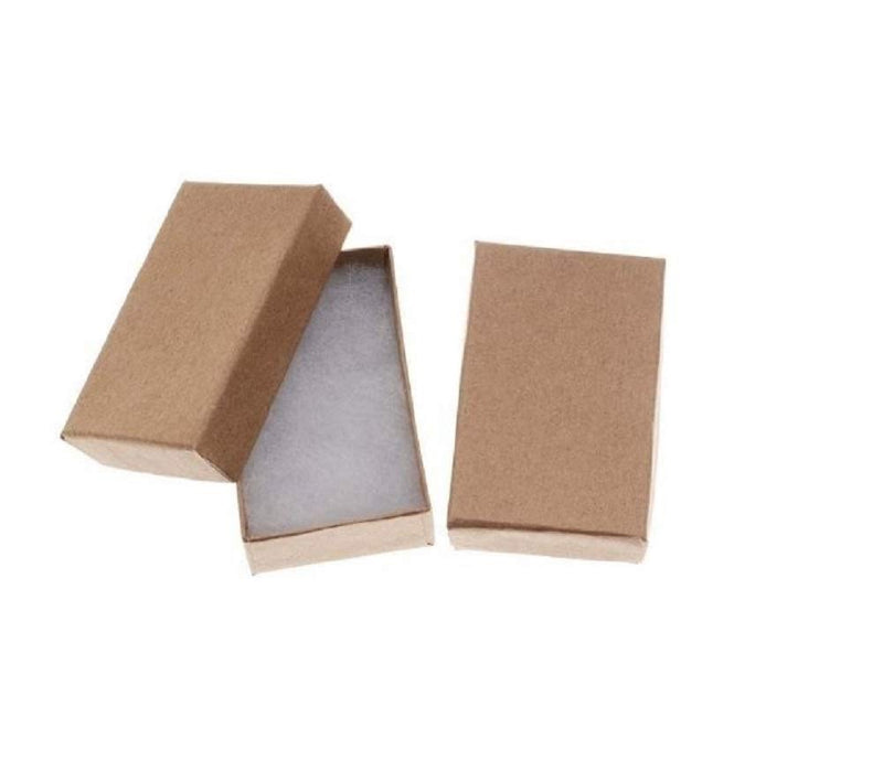 [Australia] - RJ Displays- 25 Pack Cotton Filled Brown Kraft Jewelry Box for Pendant, Charm, Bracelet, Anklet, Ring, Earring, Necklace Chain Jewelry and Small Gift 2 5/8" x 1 1/2" x 1" (67 x 40 x 25 mm)-Size #21 