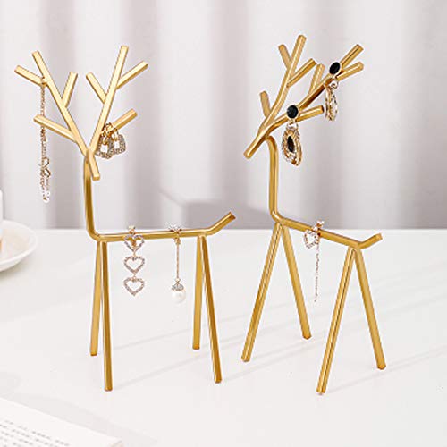 [Australia] - IKAAR Jewelry Stand Organizer Necklace Organizer Display with Deer Shape for Necklaces Bracelet Earrings and Ring Gold 